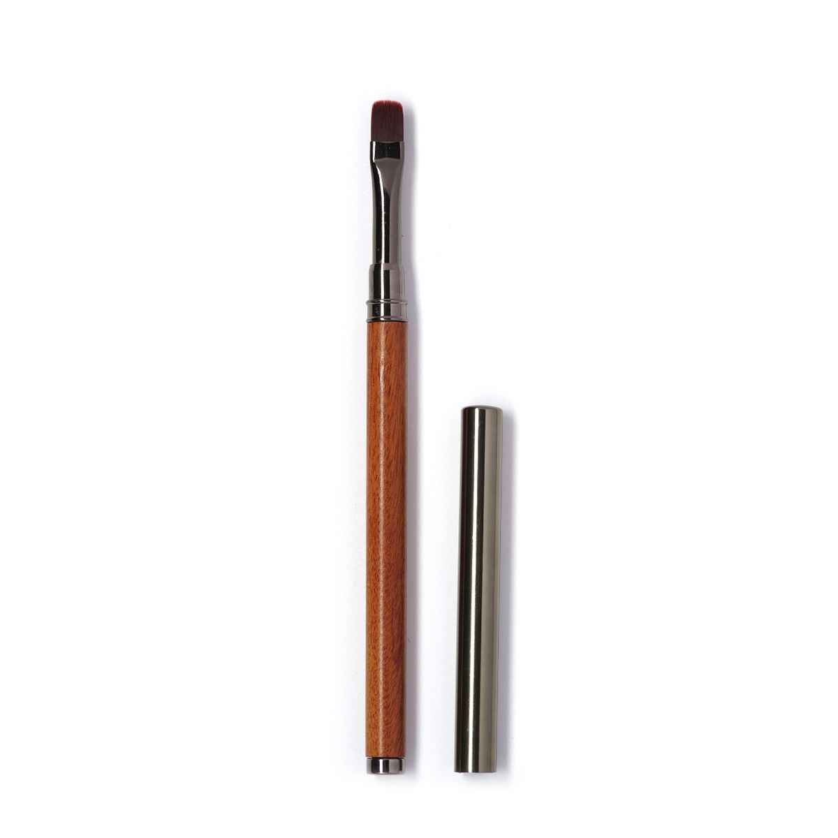 Un pluma de manicura varilla de madera de sándalo con cubierta pluma de fototerapia 2 - en - 1 de doble cabeza magnética pegamento de ojo de gato herramienta de manicura de doble propósito