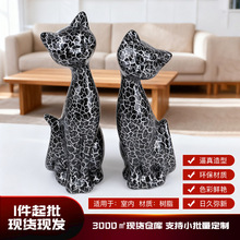 欧式创意抽象油画猫装饰佳节送礼树脂工艺品卧室桌面玄关猫咪摆件