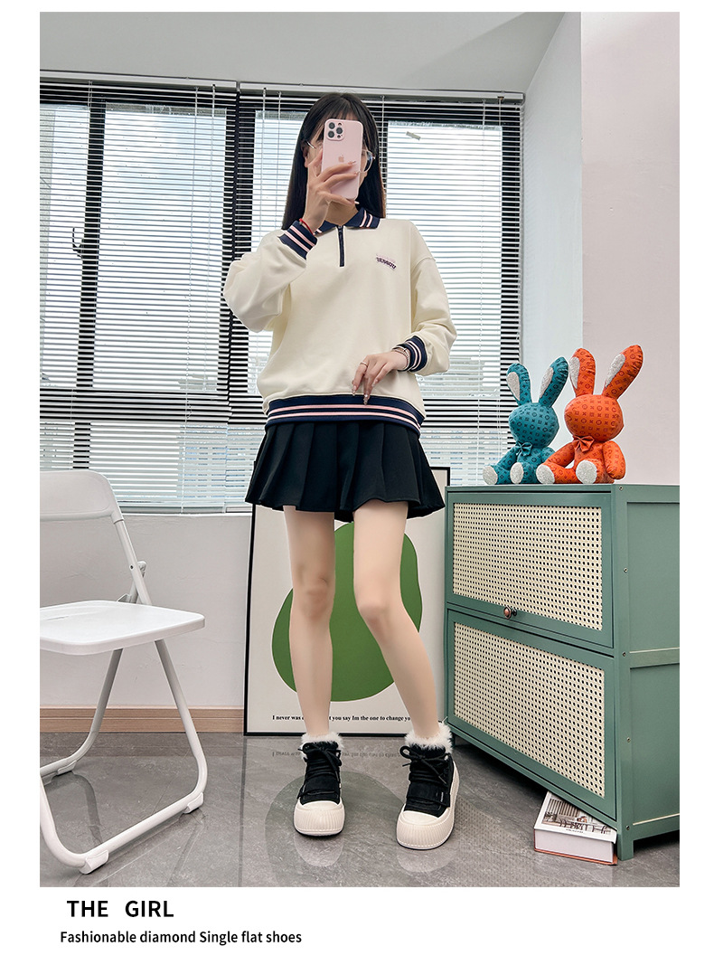 High Top Shoes for Women 2023 Winter New Cashmere and Thick All The Students Cotton Shoes Tide Ins Platform Casual Shoes_voghion.com