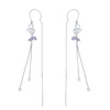 Swan, long universal earrings with tassels, 925 sample silver, bright catchy style, simple and elegant design