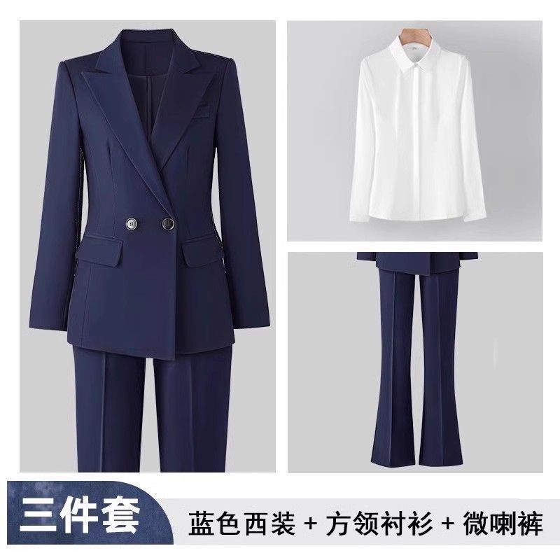 西装套装女职业正装大学生公考面试工作服气质高级感黑色西服外套|undefined