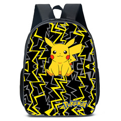 Pokemonペットの精霊pikachuピカチュウ漫画の小中学生ポリエステルのかばんの子供のリュックサック