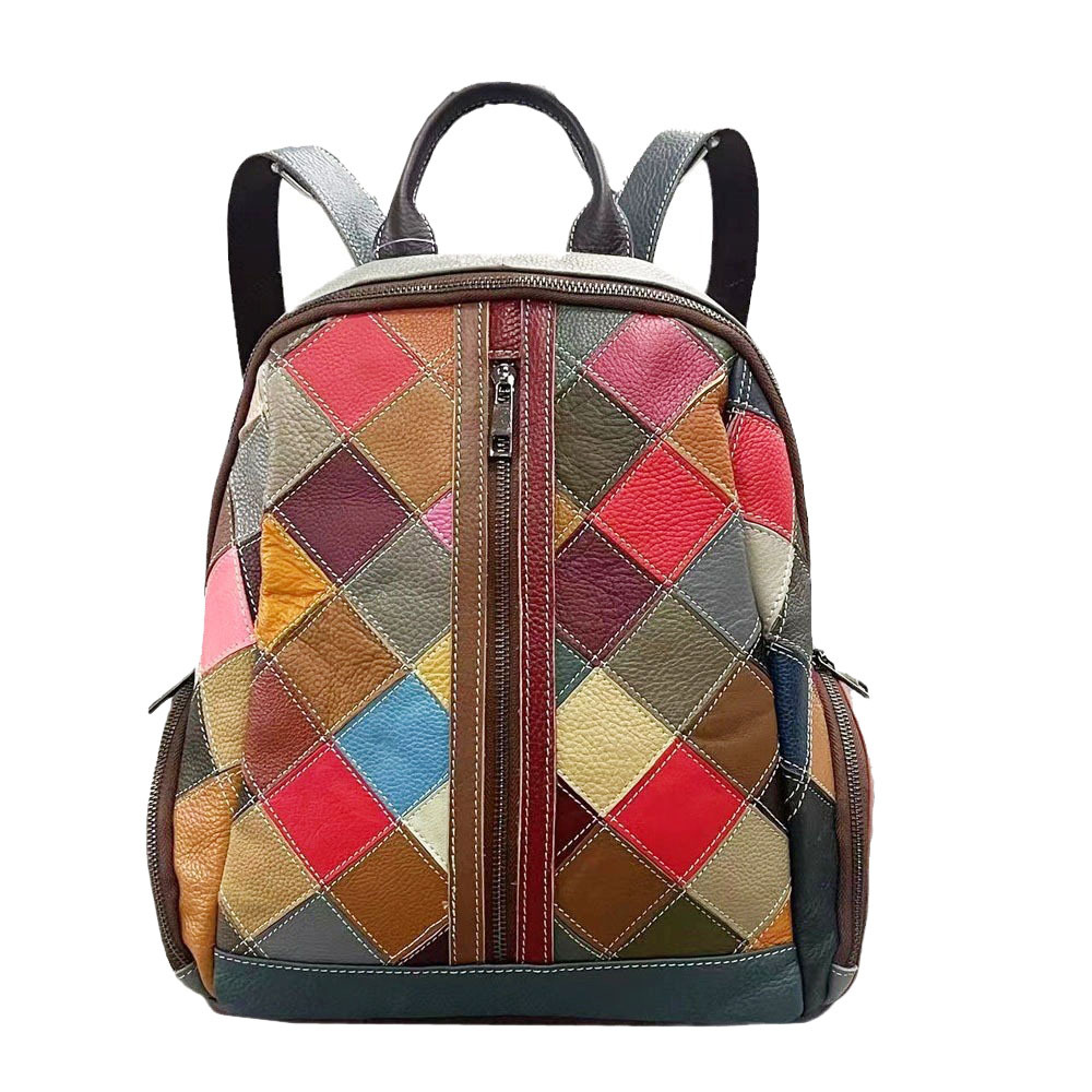 Retro leather backpack