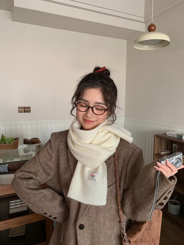 新款冬季羊毛围巾女高级感百搭可爱毛线针织围脖男护颈保暖韩版潮|undefined