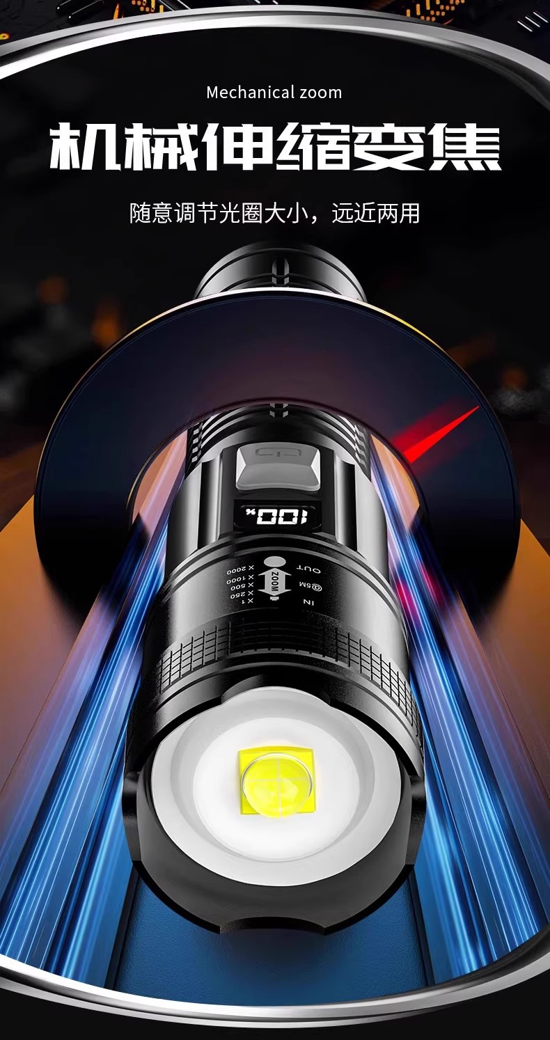 Super Bright Three-Eye Mini Led Flashlight, Strong Light, Rechargeable, Portable Outdoor Lighting, Long-Range, Household Mini Led