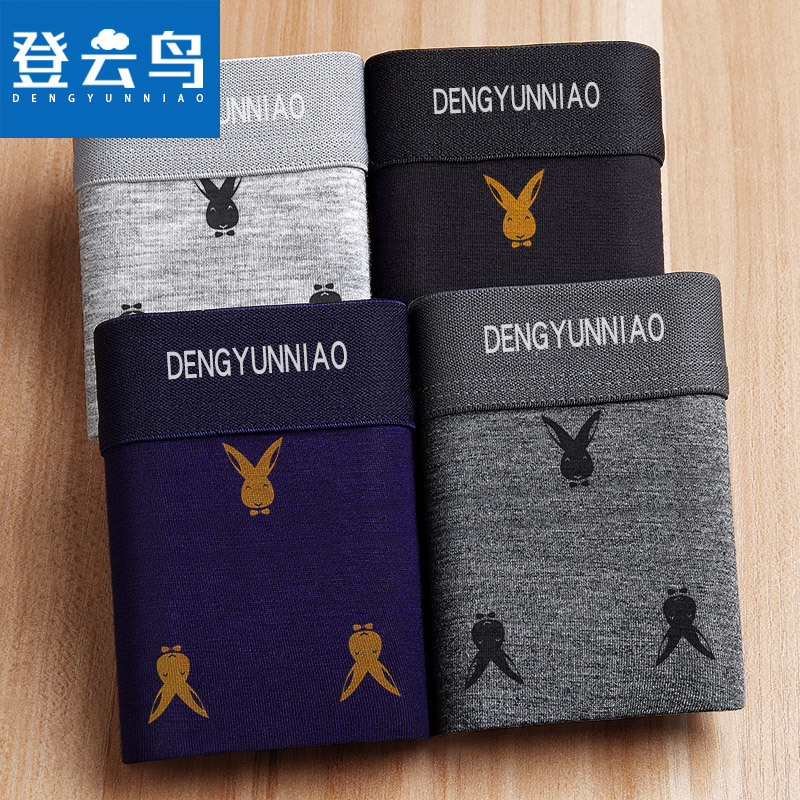 Dengyunniao gift box 4 men's underwear pure cotton antibacterial printed good quality breathable boxers Boxers underwear