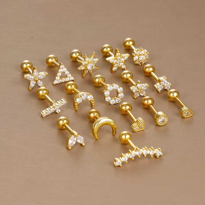 Серьга из нержавеющей стали, цирконий, серьги, светлая роскошь оптом