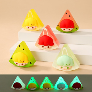 Cartoon Luminous Little Boy Fruit Cut Cute Doll Trendy Homemade Blind Bag Desktop Mini Ornament High-End