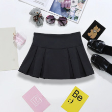 韩系学院风弹力面料小黑裙女秋季新款高腰纯欲热辣百褶超短裙9685
