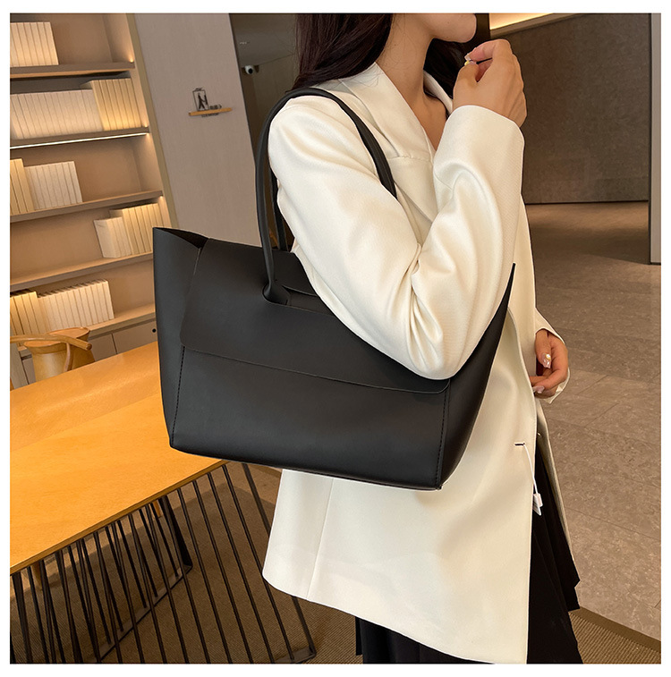 2024 Donna Nuovo Lare Capacità Alta Qualità Texture Semplice Tempo Libero Colore Solido PU Versatile Trendy Portatile Ascellare_voghion.com