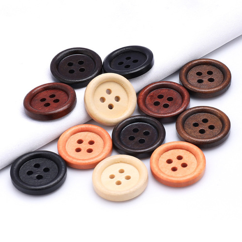 Wholesale, natural wood buckles, wide edges, thin edges, dotted lines, round cardigans, hand-sewn buckles, coats, clothes, shirts, wooden buckles