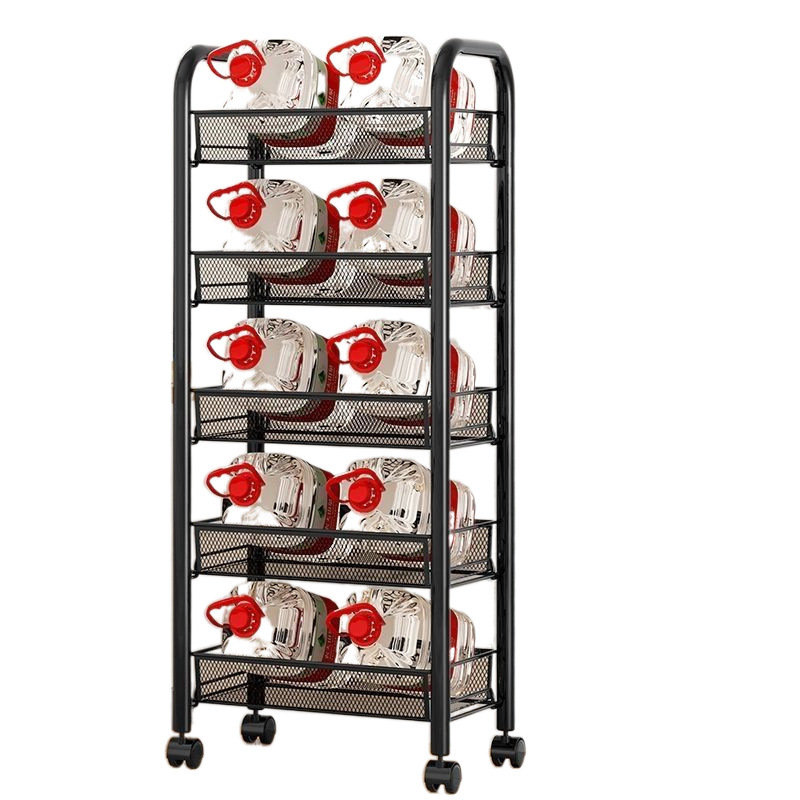 Estante de almacenamiento de carro pequeño cocina estante de bocadillos multifuncional estante de almacenamiento de cabecera doméstica estante de almacenamiento de piso multicapa móvil