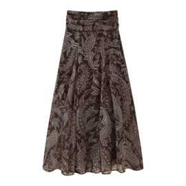 外贸批发秋季新款欧美风   高腰印花修身显瘦半身裙