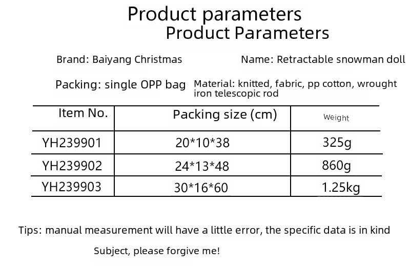 Ornements de poupée de bonhomme de neige rétractables en tissu bleu de Noël en gros en usine_voghion.com