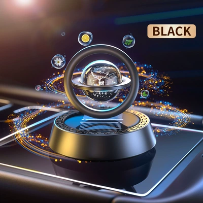 Car Aromatherapy Solar Rotary Transport Perfume Aluminum Alloy Interstellar Suspension Car Perfume Ornaments Car Aromatherapy (Car Perfume Aromatherapy) - suspended-crystal-ball-black-random-scent