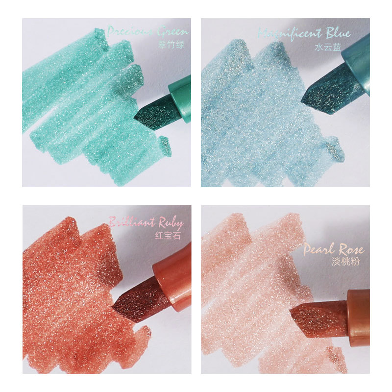 Guangna GN6627 flash marcador de color marcador clave a base de agua 8 colores opcional polvo de flash oblicuo