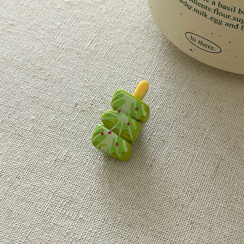 구운 삼채머리핀