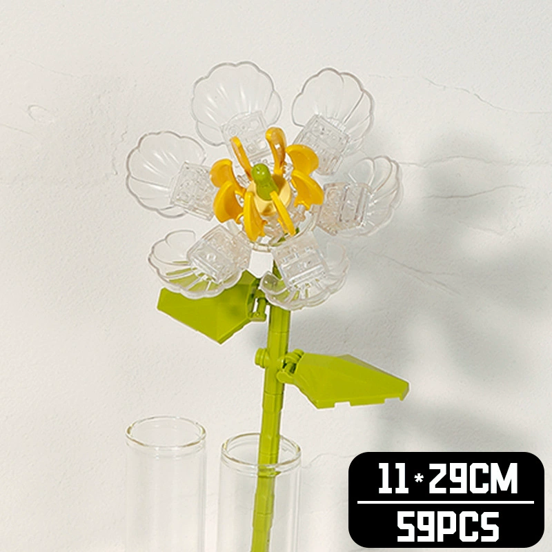 Realistic Table Flower Set, DIY Miniature Bouquet Constructor, Assorted Rose & Sunflower Models, Gift