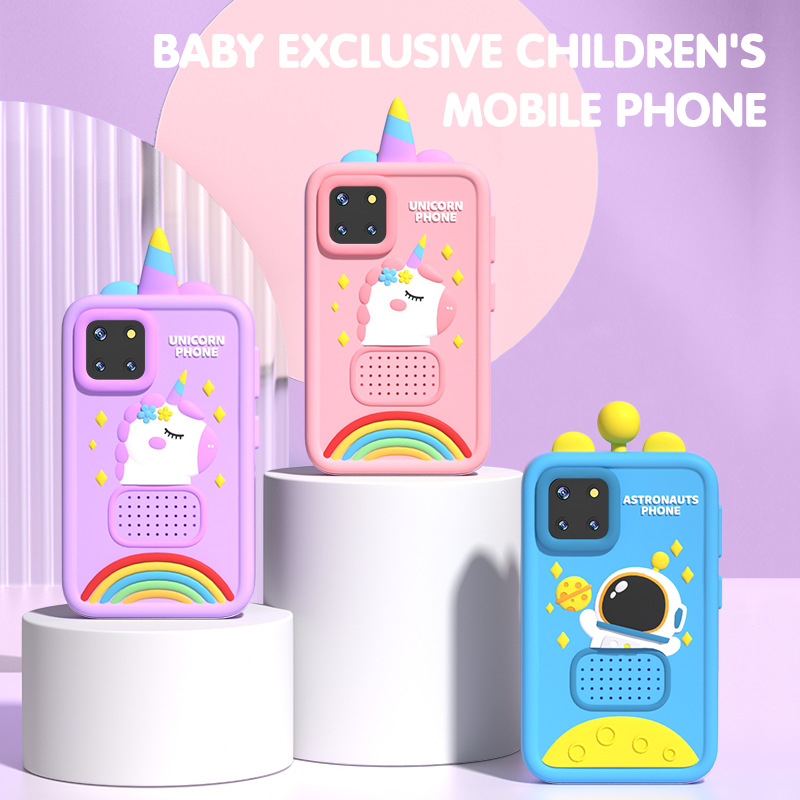 Nuevos teléfonos móviles para niños fotográficos transfronterizos de alta definición fotográficos y video juguetes inteligentes para niños con cámara táctil unicornio