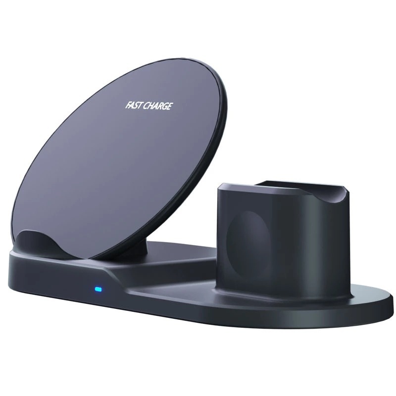 N30 wireless charger suitable for Apple 12 mobile phones, watch headphones, three in one stand, 10W fast charging_voghion.com