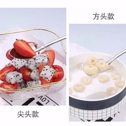 Thickened stainless steel shovel watermelon spoon household retro dessert eating watermelon spoon cute shovel spoon