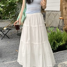 【原版做法】蛋糕裙女2025夏季高新款腰温柔风长裙子女设计感钩花