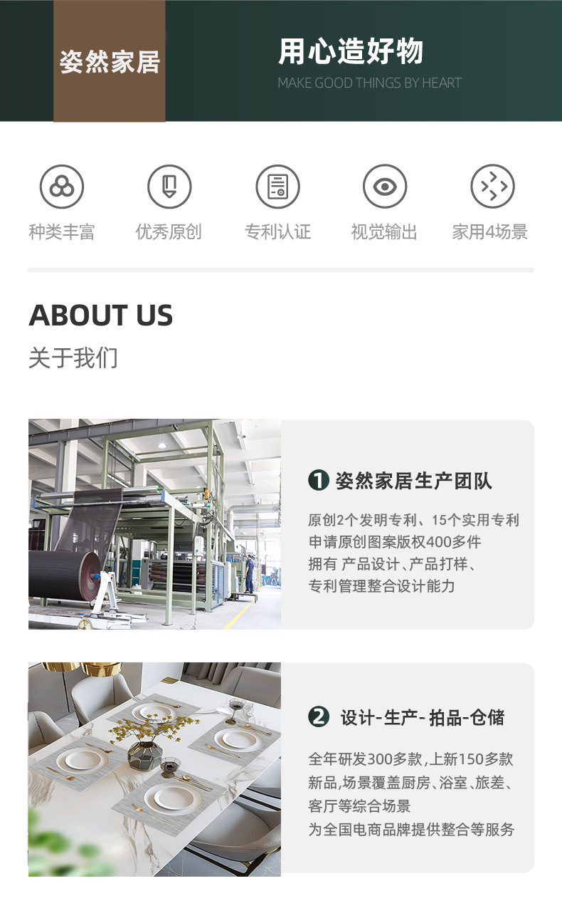 跨境新款方形餐桌垫黑灰方块格特斯林餐垫防滑防水餐厅桌垫详情7