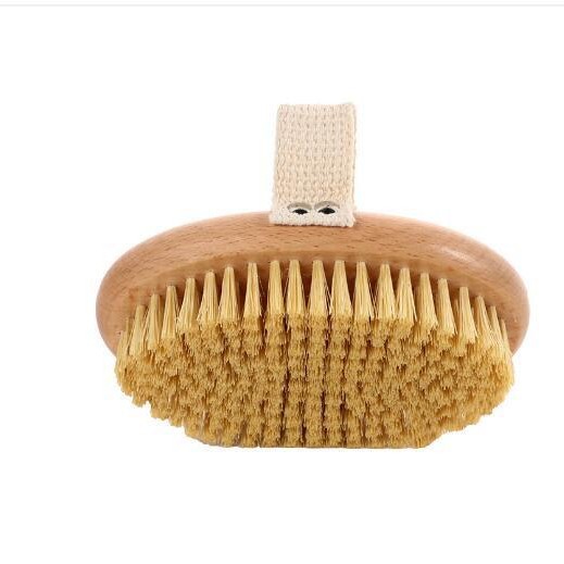 Cepillo de masaje de doble cara cepillo de baño de cuerpo de cerdas de bala mango de madera cepillo de Loofah Nanzhu Hemu cepillo de baño