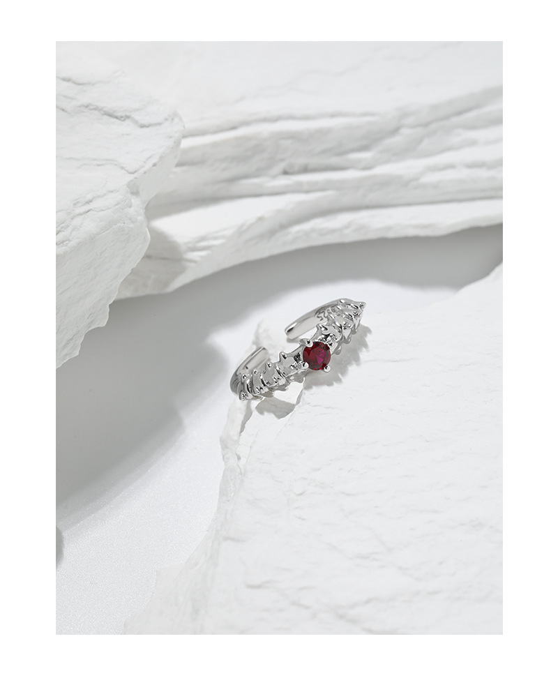 Fashion Geometric Sterling Silver Plating Zircon Open Ring