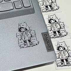 クリエイティブ子猫女の子3d立体金属ステッカー漫画かわいいins風ノート携帯電話防水装飾ステッカー