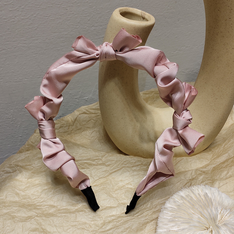 Korean Simple Solid Color Bow Fabric Headband display picture 7