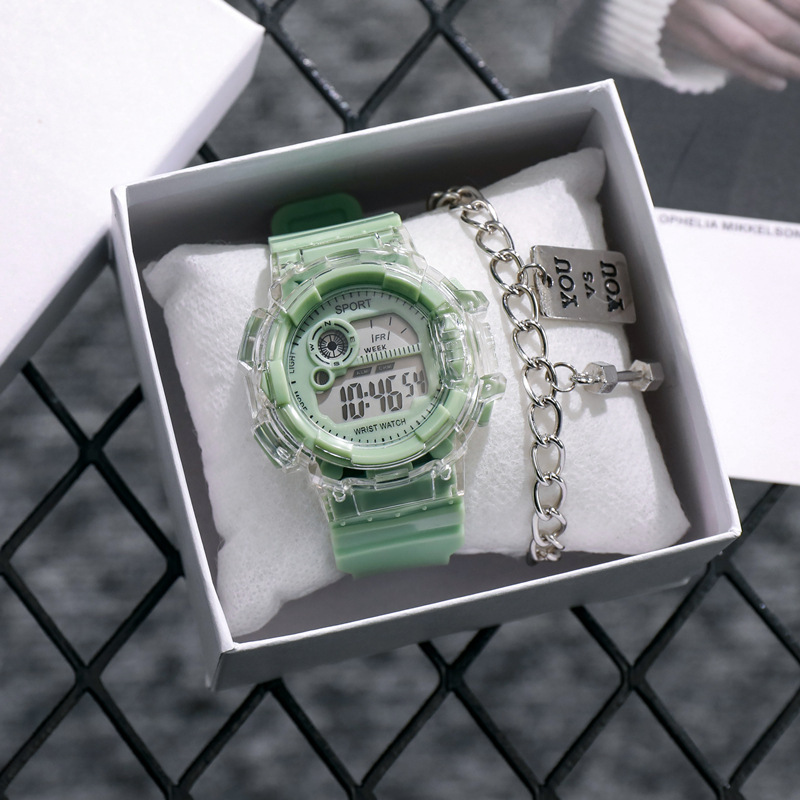 2023 unicornio reloj transparente para niños y niñas ins estudiante de alto aspecto estilo coreano simple reloj electrónico deportivo impermeable