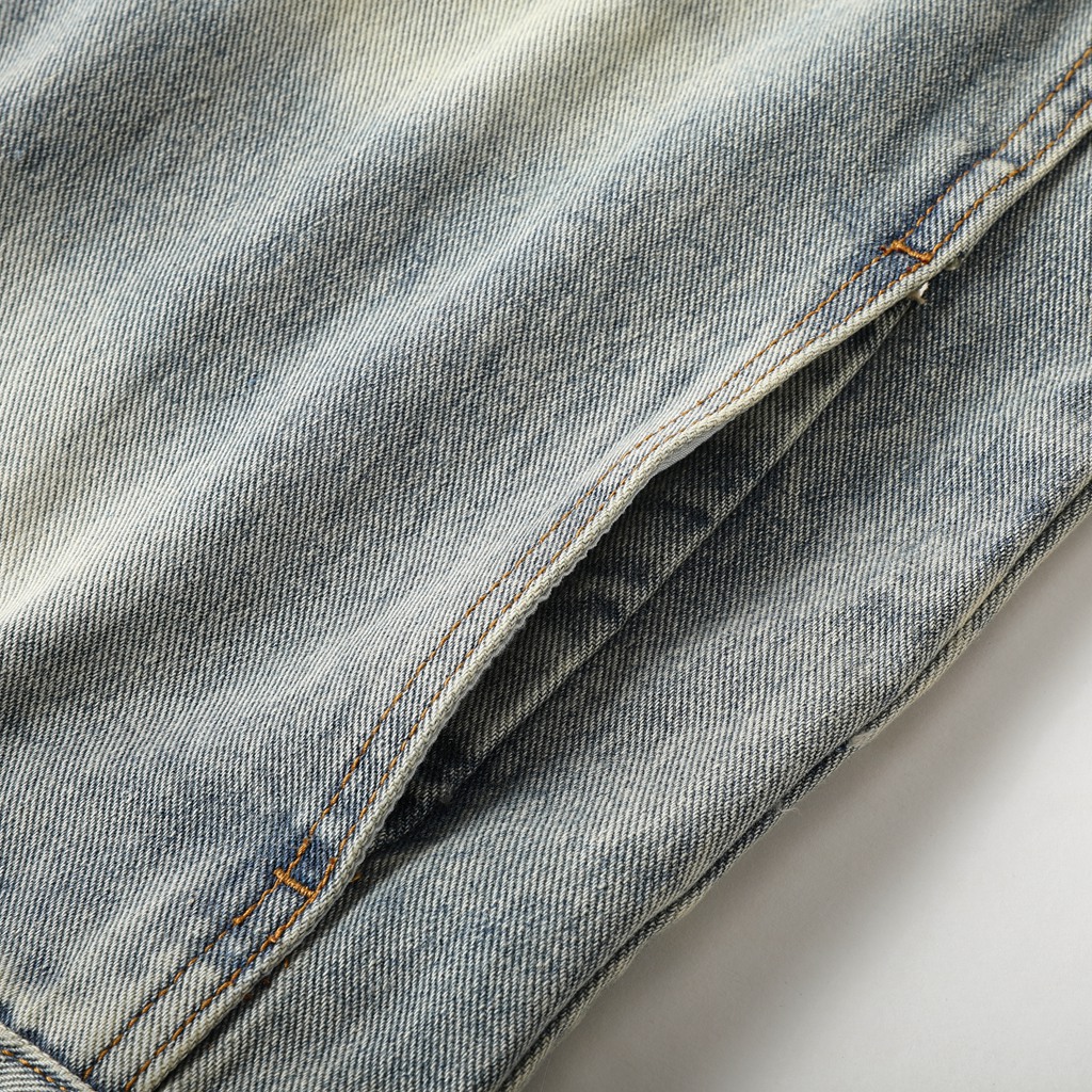 Veste en jean homme rétro coupe ample mode automne hiver_voghion.com