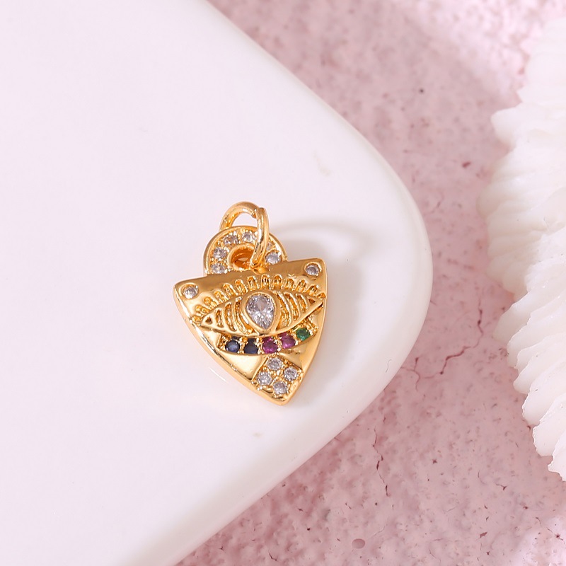Plating Design 1 Piece Copper Zircon Round Devil's Eye Pendant