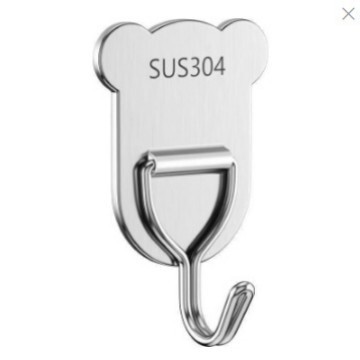 304 Stainless Steel Hook Adhesive Hook Creative No-Drill Hook Wall Metal Traceless Adhesive Clothes Hook Nail-Free Adhesive Hook