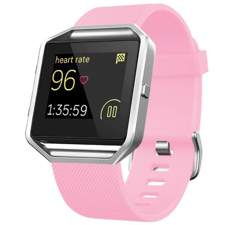 Para Fitbit Blaze xDfind hebilla de acero twill sólido correa de silicona S / L