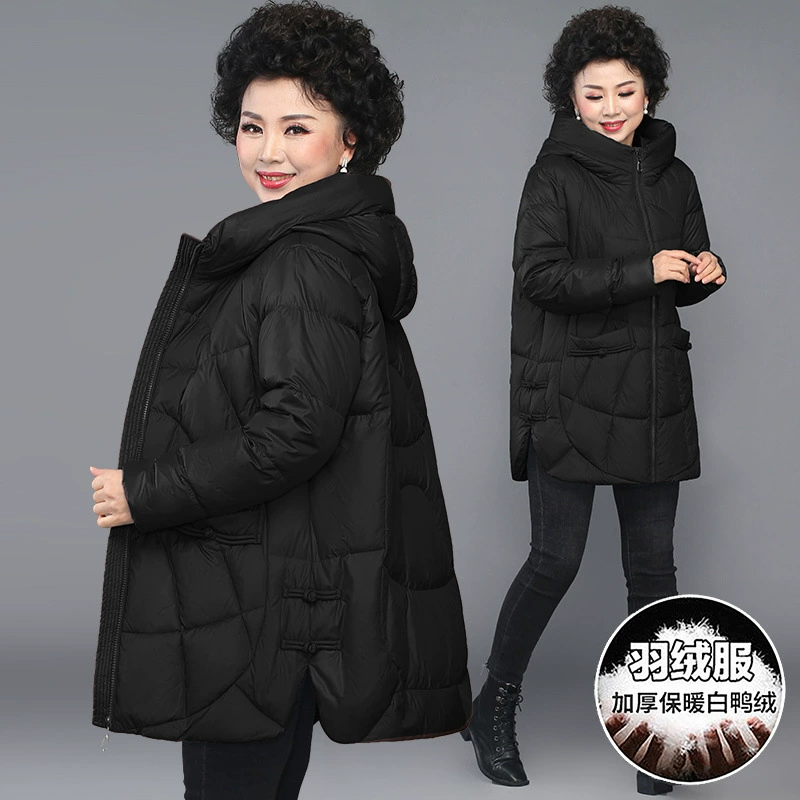 Keep warm down jacket for mother, western style, plus size, for middle age
