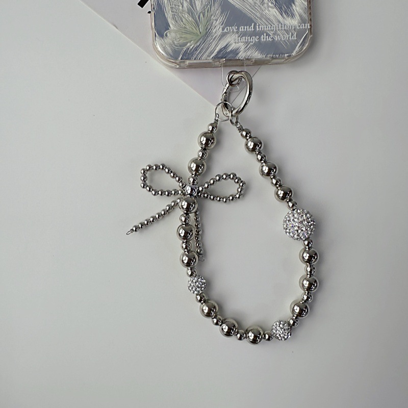 1 Piece Quantity 1 Piece Casual Elegant Lady Bow Knot Acrylic Printing Bag Pendant Mobile Phone Chain