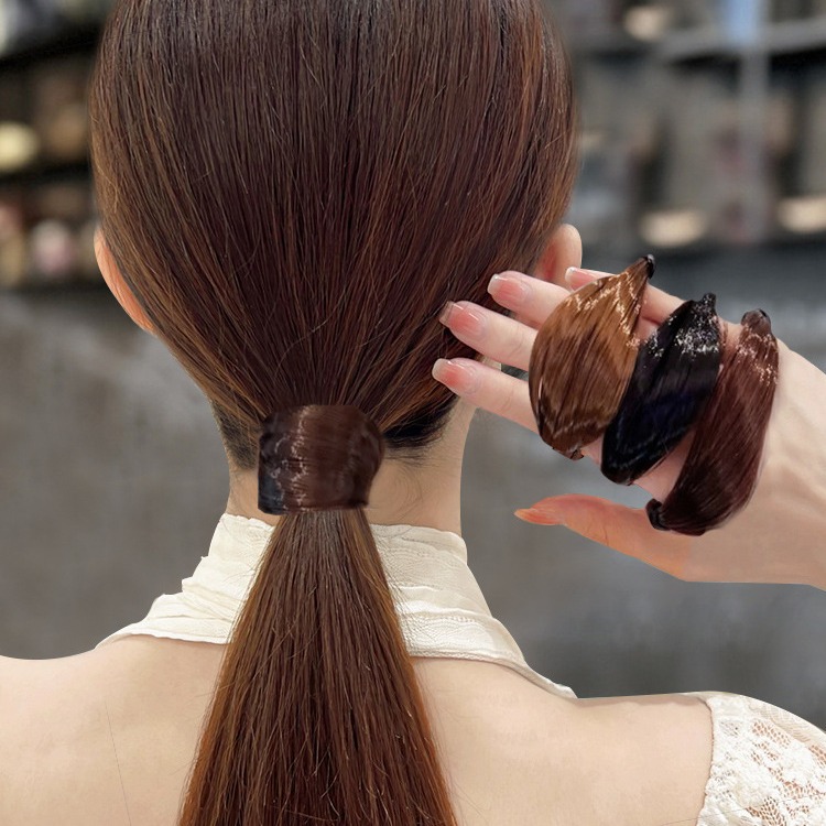 Peluca banda para el cabello cuerda para el cabello accesorios para el cabello de gama alta nueva banda de goma corbata para el cabello mujer cuerda para el cabello Cola de Caballo cubierta de cuero para adultos tocado