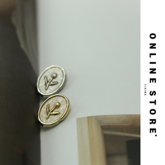 Oval Tulip Metal Button Small Fragrance Lady Style Cashmere Fur Coat Button Sweater Tweed Coat Button