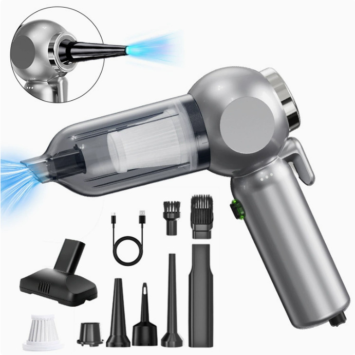 Potente aspiradora de coche de alta potencia, accesorios de coche de mano inalámbricos, colector de polvo de escritorio doméstico pequeño portátil