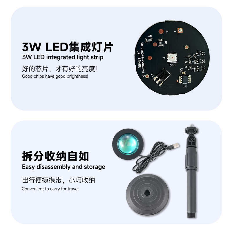 越境創意生放送補光装飾led小夜灯卸売り網紅夕日雰囲気日没投影撮影灯|undefined