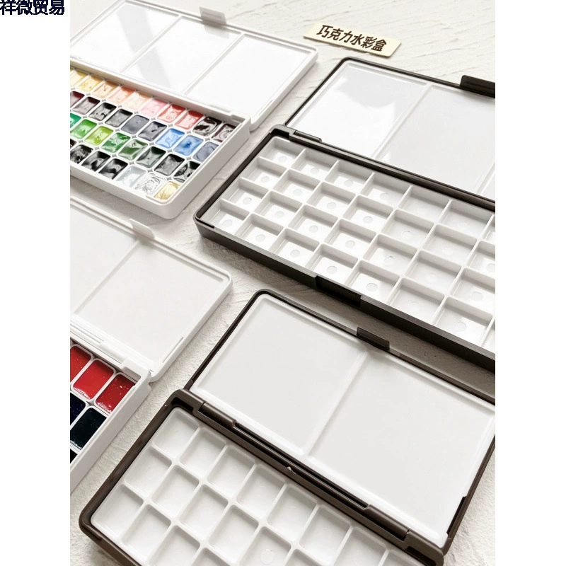 Пластиковая коробка Акварель Пигмент Половина комплекта Половина комплекта хранения пустая коробка руки медленно