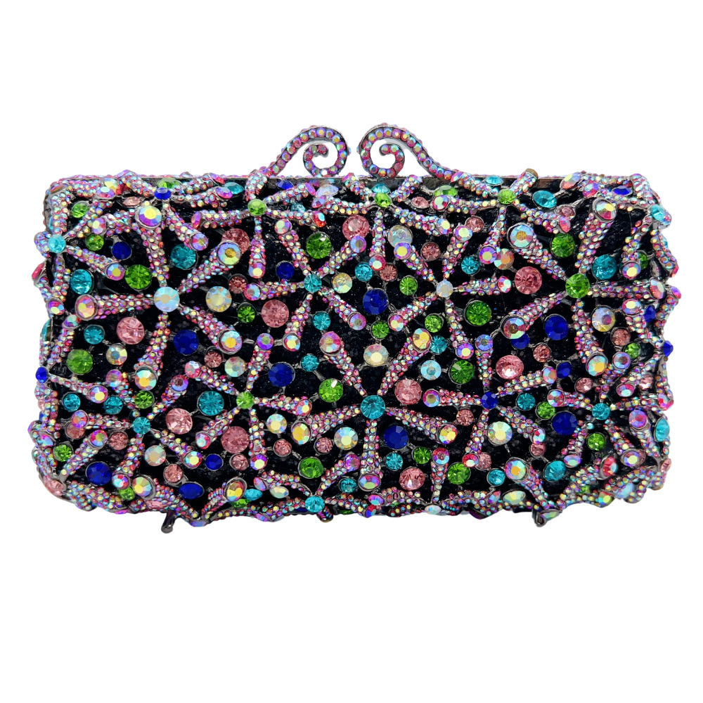 Nuevo paquete de cena de diamantes transfronterizos bolsas tridimensionales de animales bolsas de diamantes completas bolsas de mano clutch nuevo color negro