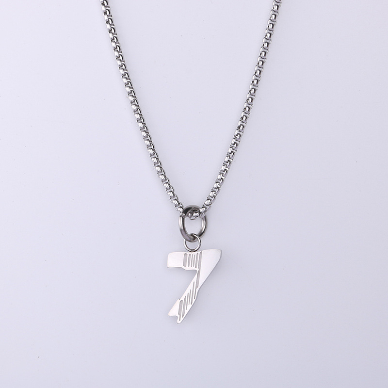 Collana con ciondolo numero 7 per uomo e donna stile hip hop_voghion.com