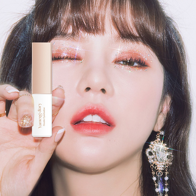 Internet Celebrity Rotating Velvet Gradient Two-Color Eyeshadow Stick, One-Touch Two-Color Gradient, Not Easy to Smudge, Modify Eyeshadow Pen