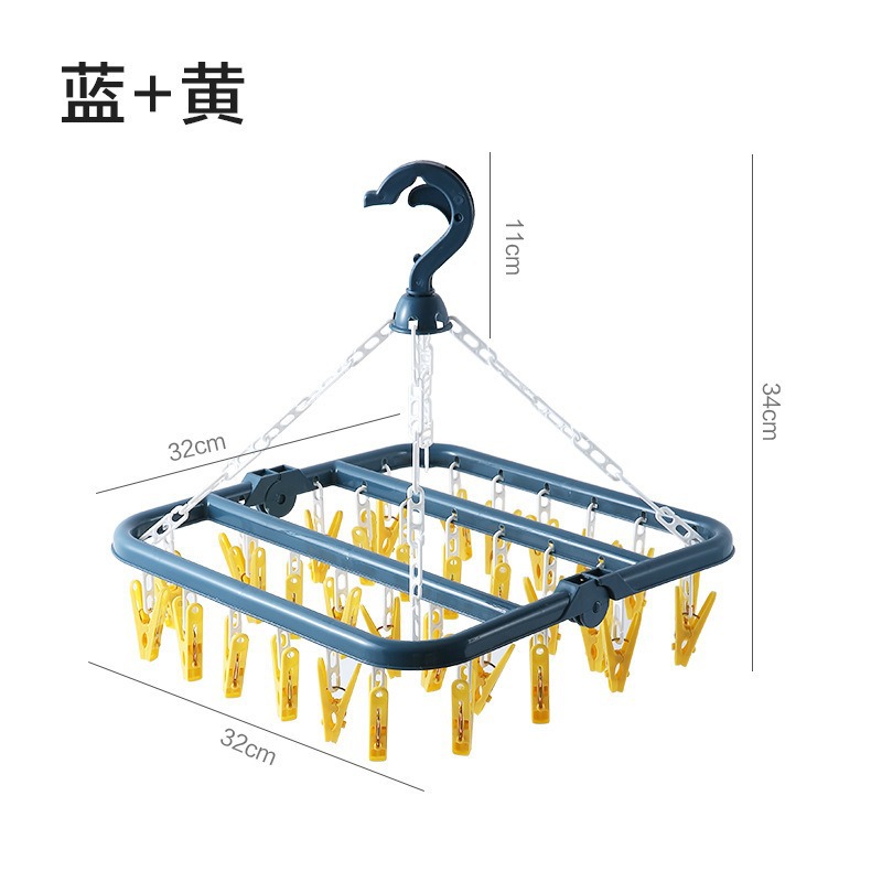 32 clips percha multifuncional a prueba de viento percha de ropa para adultos percha de ropa para calcetines percha de ropa plegable percha de ropa mayorista