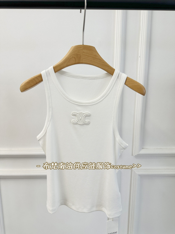 深セン南油婦人服 CE 凱旋門刺繍ニットベスト女性の 25 夏の新スリムフィットボトリングシャツ|undefined