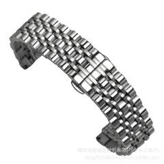 ユニバーサルメンズステンレススチール時計ストラップスチールストラップ 22 ミリメートル時計ストラップバタフライバックルメタル時計チェーン 7 ビーズストラップ