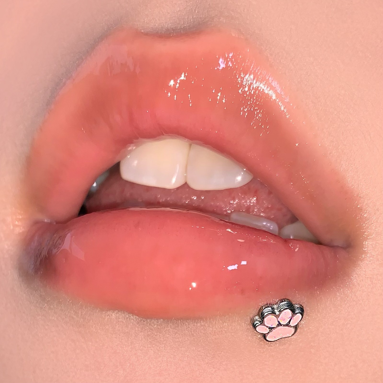Labret piercing jewelry detail image